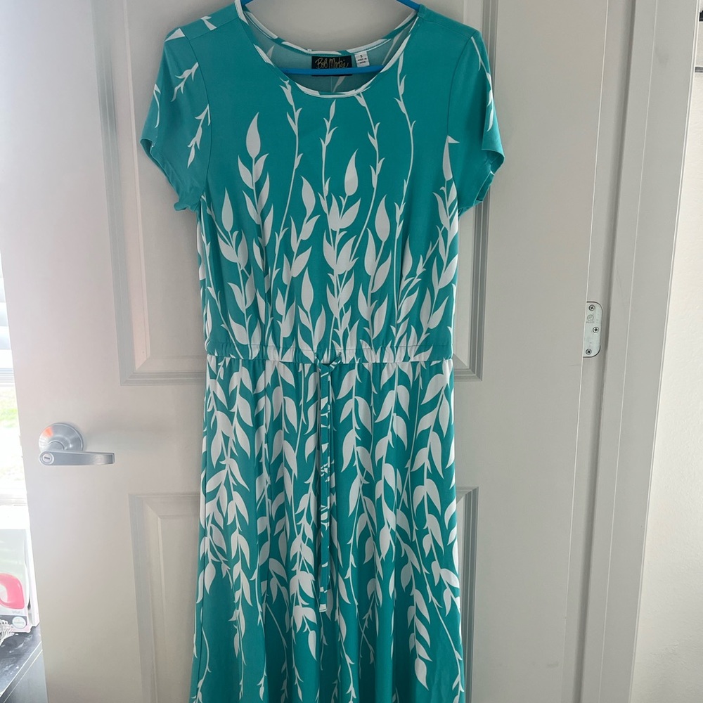 Bob Mackie Blue and White Casual Maxi Sundress